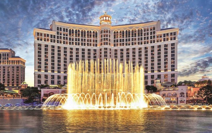 Vooraanzicht van hotel Bellagio Las Vegas