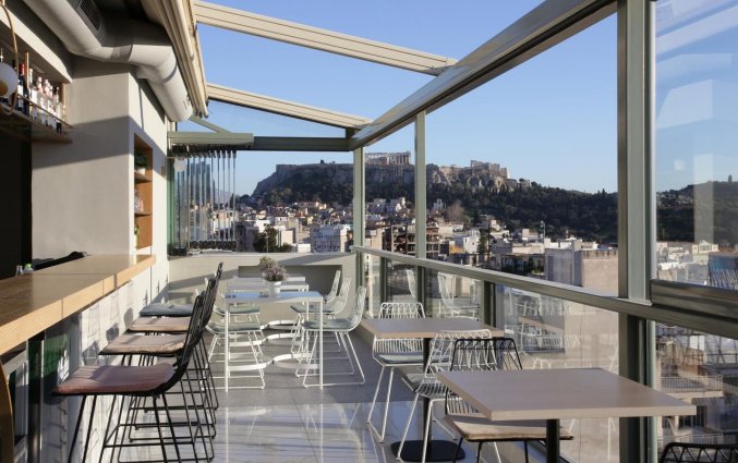 Dakterras van Hotel Evripides in Athene