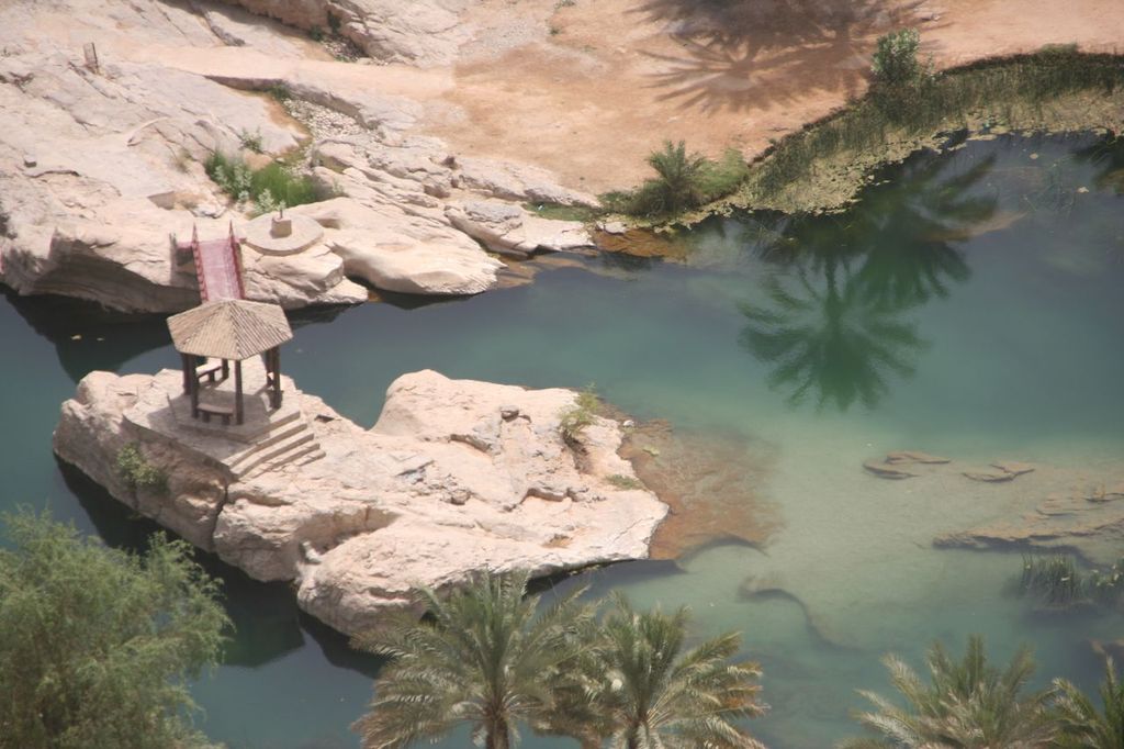 Groene poelen in Wadi Bani Khalid