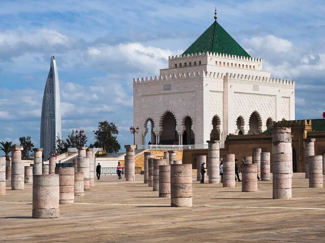 Het mausoleum van Mohammed V in Rabat