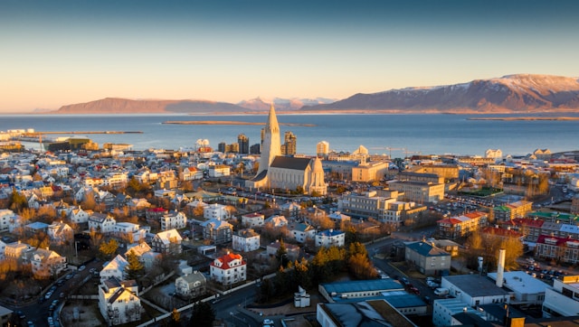 Panorama view van Reykjavík