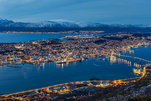Eerste indruk van Tromsø in winterse sferen