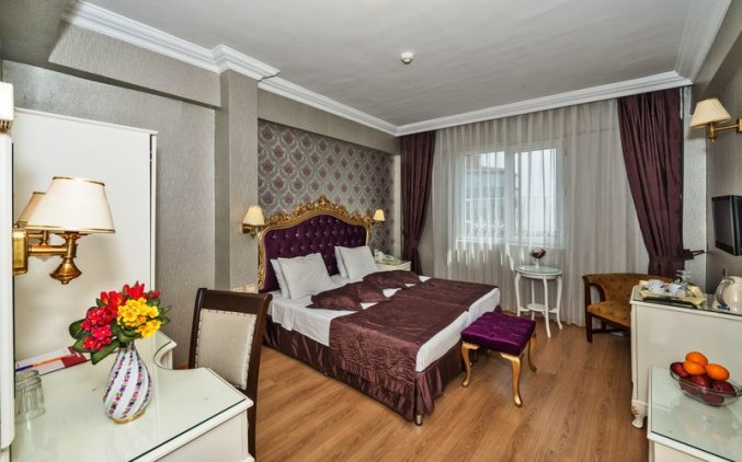 Tweepersoonskamer van hotel Santa Sophia in Istanbul