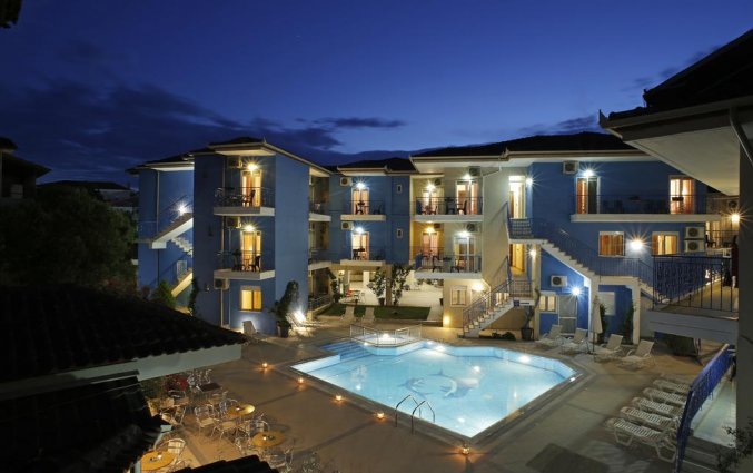 Buitenzijde van Hotel Stratos op Chalkidiki