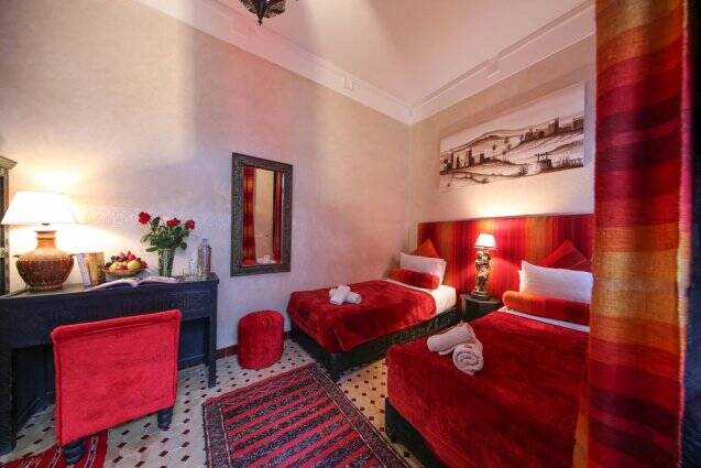 Slaapkamer van Riad Africa in Marrakech