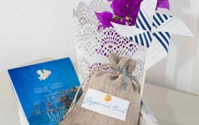 Welkomstmandje in Appartementen Gryparis Club in Mykonos