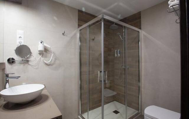 Badkamer van een tweepersoonkamer van Hotel Don Paco in Malaga