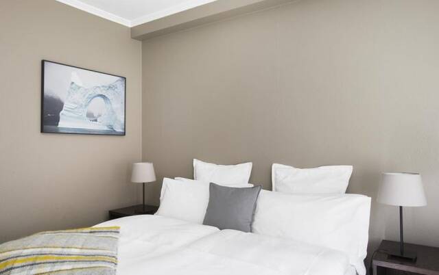 Tweepersoonskamer van Hotel Odinsve in Reykjavik op IJsland