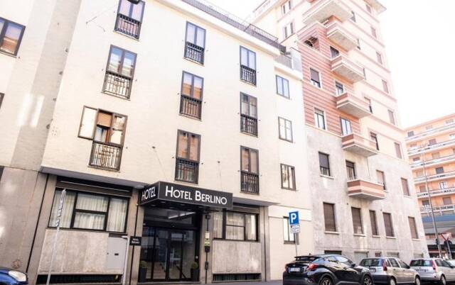 Voorkant Hotel Berlino Milaan