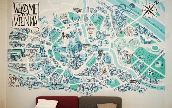 Lobby van Hotel Magdas in Wenen