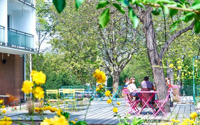 Terras van Hotel Magdas in Wenen