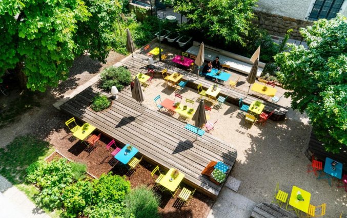 Terras van Hotel Magdas in Wenen