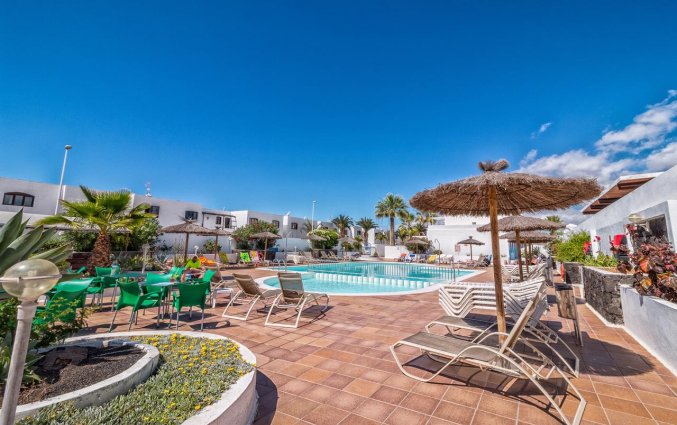 Buitenzwembad met zonneterras van Apartamentos Oasis THe Home Collection op Lanzarote