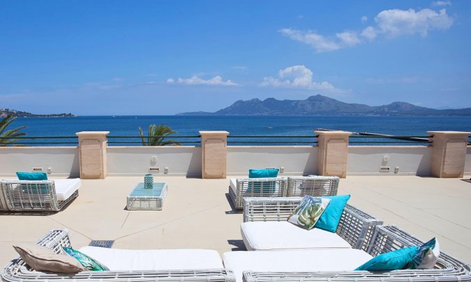 Zonneterras van Aparthotel Galeon Suites op Mallorca