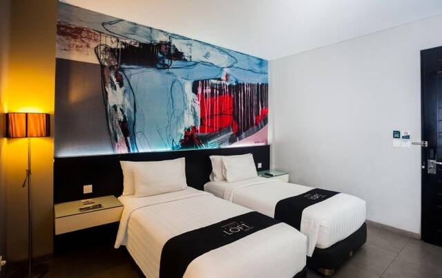 Tweepersoonskamer van Hotel Loft Legian op Bali