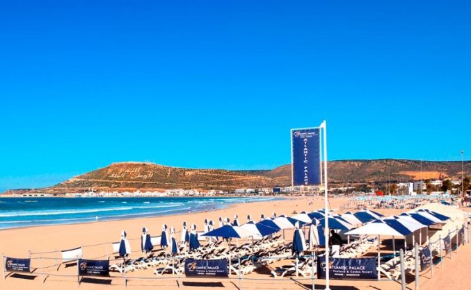 Strand van Hotel Resort Atlantic Palace in Agadir