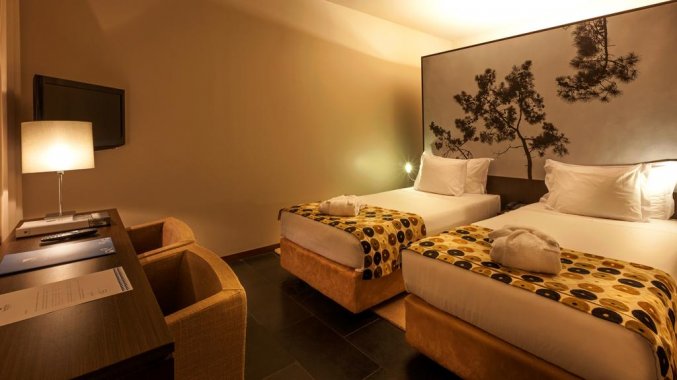 Tweepersoonskamer met 2 enkele bedden van Hotel Douro Palace Resort & SPA in Noord-Portugal