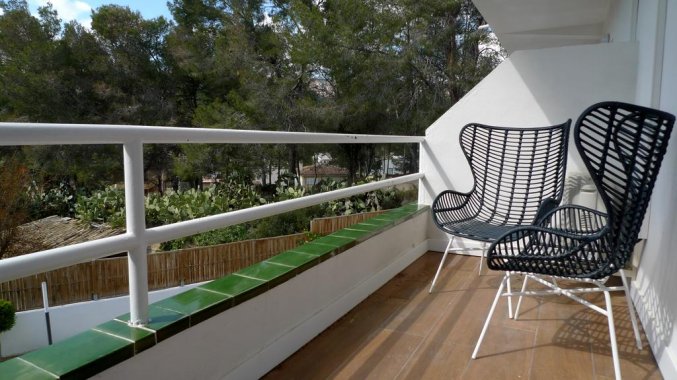 Balkon van een tweepersoonskamer van Hotel La Cocha Soul op Mallorca