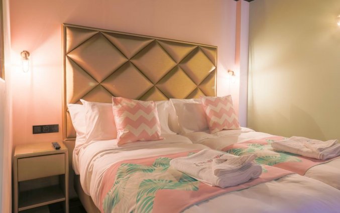 Slaapkamer van hotel Wi-Ki Woo op Ibiza