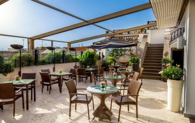 Dakterras van hotel Savoy in Rome