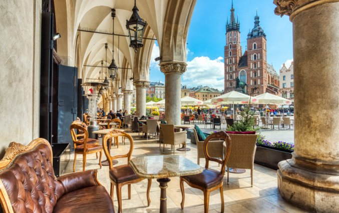 Krakau - Grote Markt met terrasjes