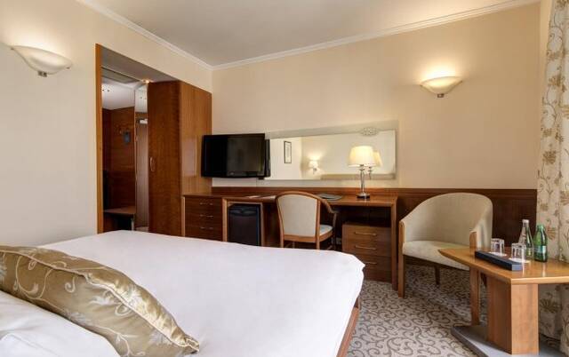Tweepersoonskamer van het uHotel in Ljubljana