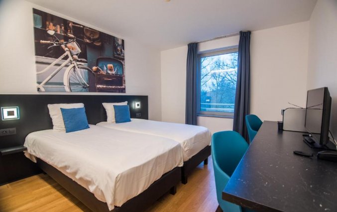 Tweepersoonskamer van Hotel Velotel in Brugse Ommeland