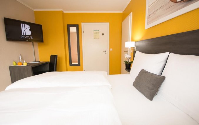Tweepersoonskamer hotel Bivius eat and sleep Luxemburg