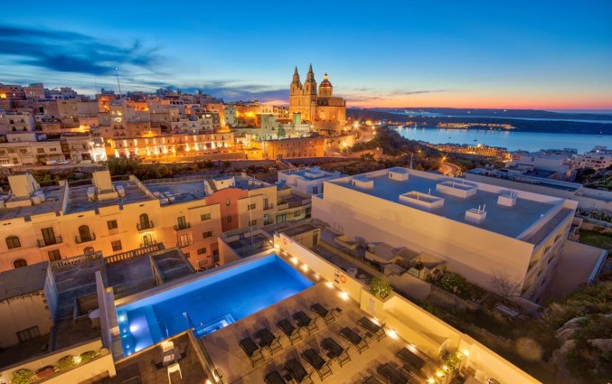 Uitzicht vanuit Hotel & Spa Pergola op Malta