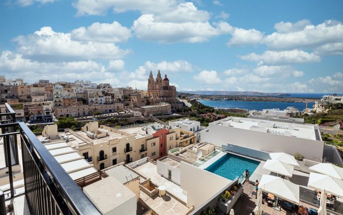 Uitzicht vanuit Hotel & Spa Pergola op Malta