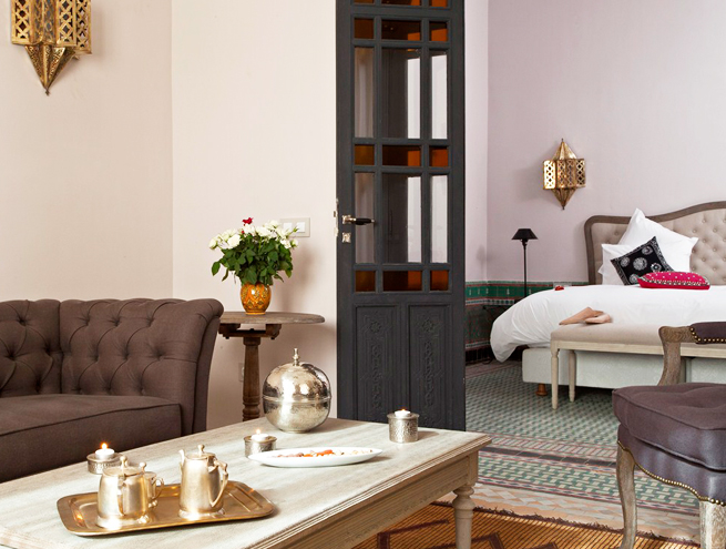 Tweepersoonskamer van hotel Palais de l'O in Marrakech