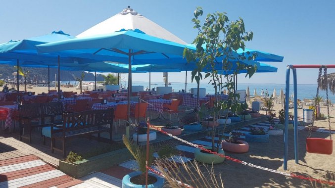 Strand van Hotel Ozcan in Alanya