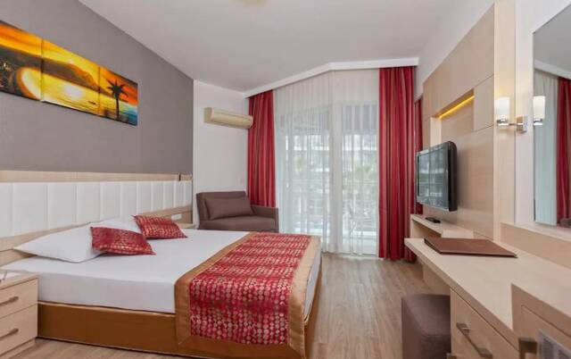 Slaapkamer van Hotel Gardenia in Alanya