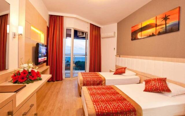 Slaapkamer van Hotel Gardenia in Alanya
