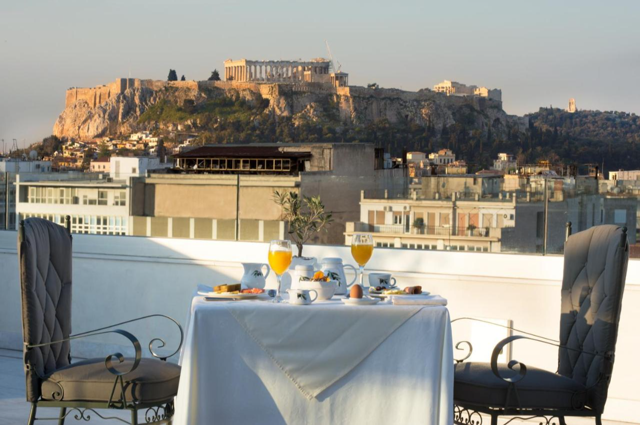 Uitzicht vanaf Hotel Titania in Athene