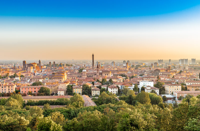 Uitzicht over Bologna