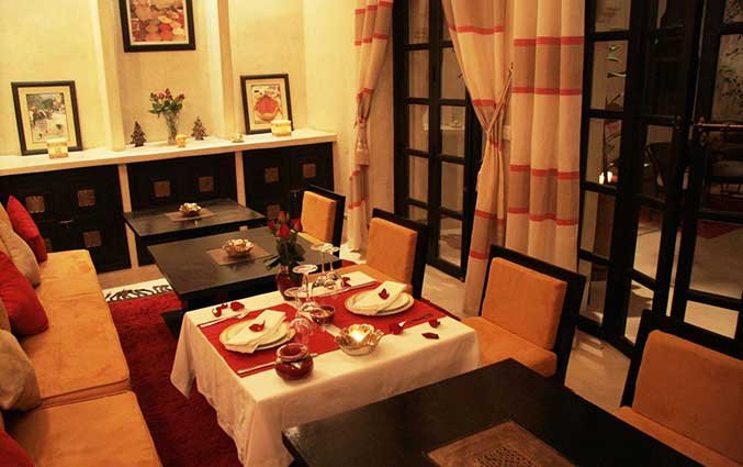 Tafel van Riad Diana in Marrakech