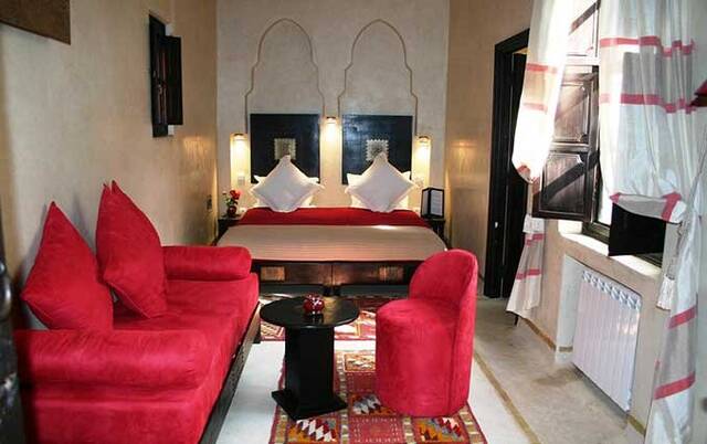 Tweepersoonskamer van Riad Diana in Marrakech