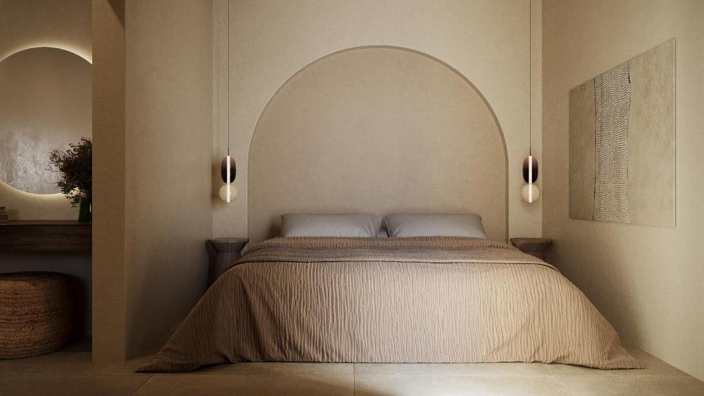 Momi Slow Living Hotel - slaapkamer met wandlampen