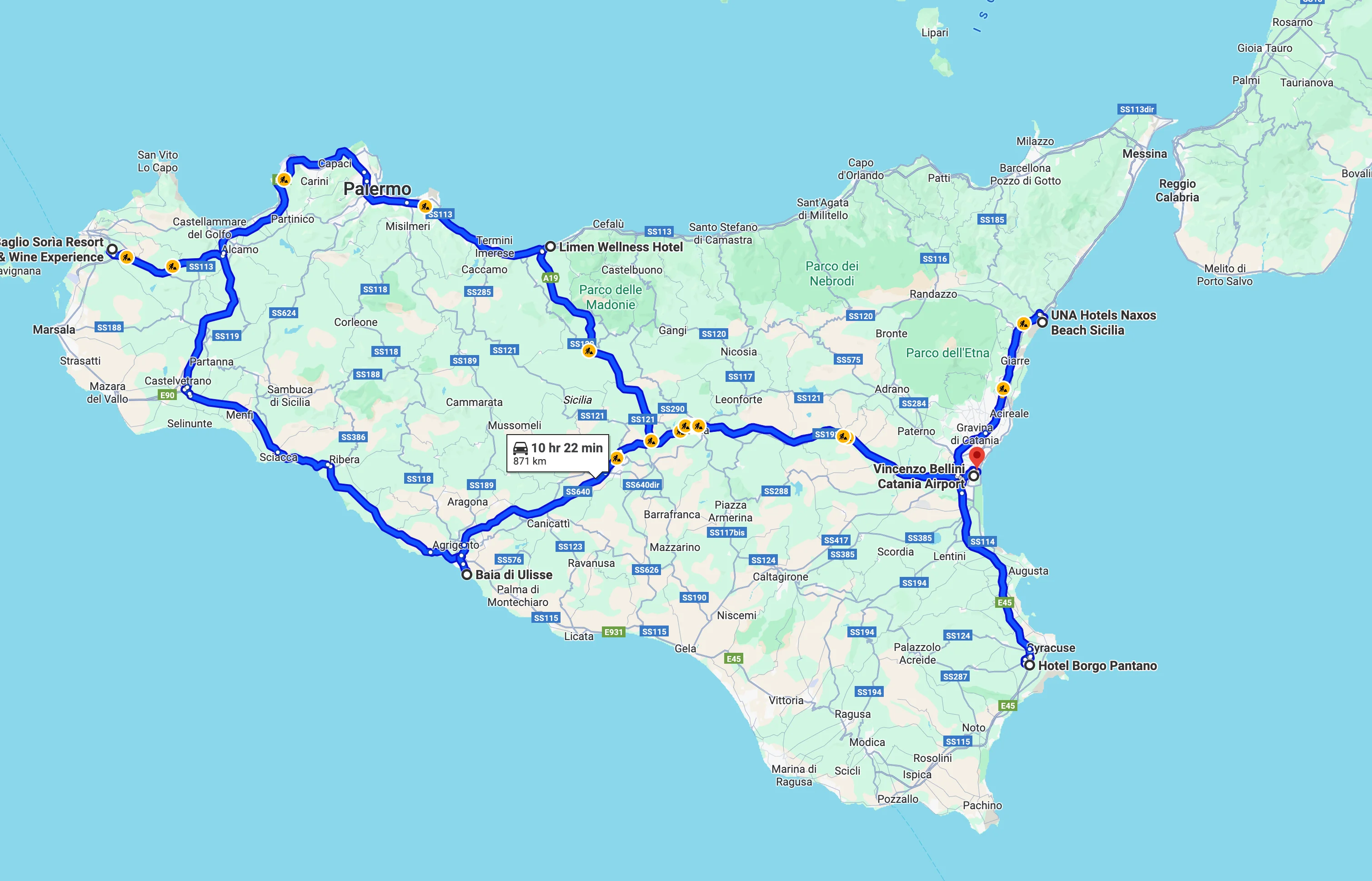 Route Rondreis Ultiem Sicilie