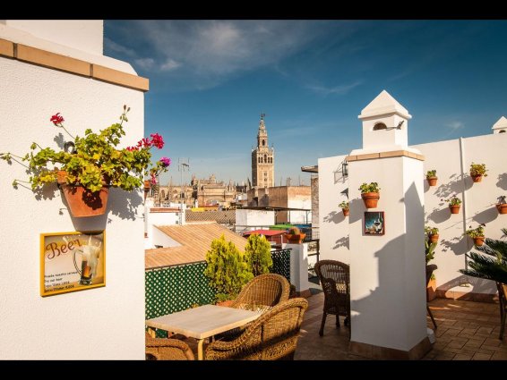Uitzicht vanaf het terras van Hotel Murillo in Sevilla