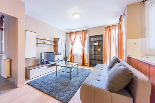 Woonkamer nova apartments stedentrip Budapest