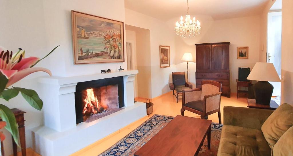 Hotel La Fuente de la Higuera - salon met open haard