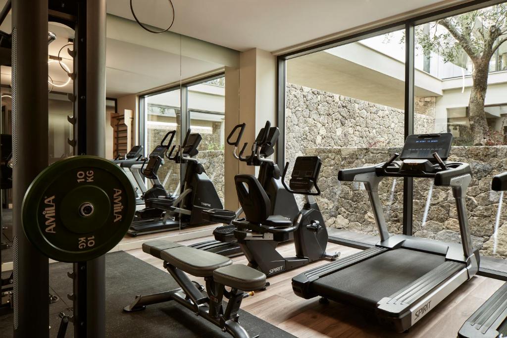 The Olivar Suites - fitnessruimte met glaswand