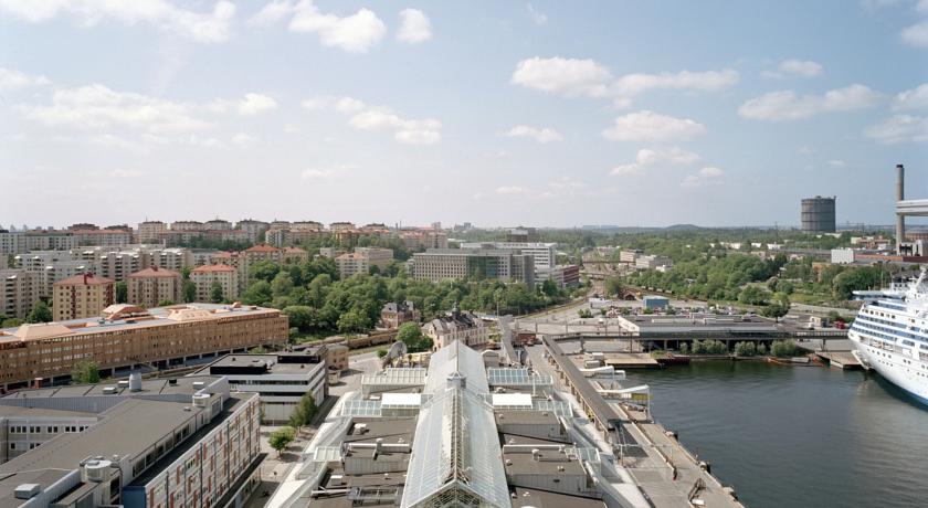 Uitzicht vanaf Hotel Scandic Ariadne in Stockholm