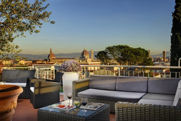 Dakterras met uitzicht van Hotel Kraft in Florence