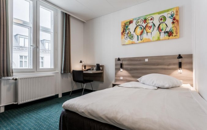 Tweepersoonskamer van hotel Copenhagen Star in Kopenhagen
